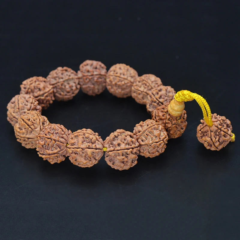 Тибетский браслет KingKong Bodhi 16 мм круглые бусины Rudraksha Будда молитва ювелирные