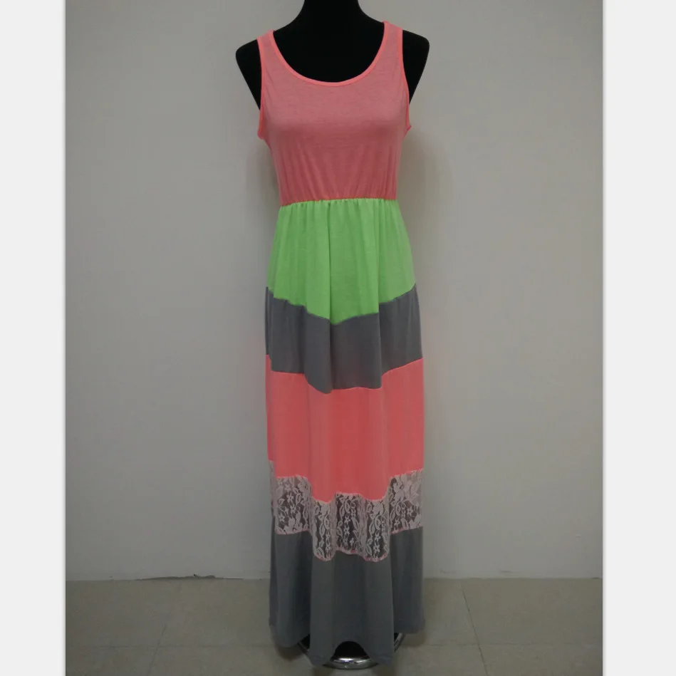 Платья для мамы и дочки Одинаковая одежда семьи пляжное длинное платье макси в