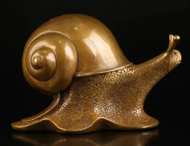 

Collectable Vintage Old Brass Casting Wealth Good Luck Statue Snail