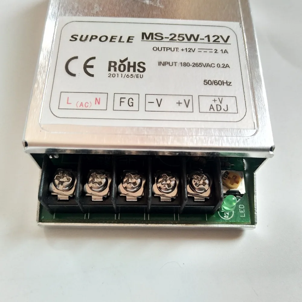 CE RoHS 2 года гарантии AC 180 265V к DC 5V 12V 24V одиночный выход мини размер LED Трансформатор