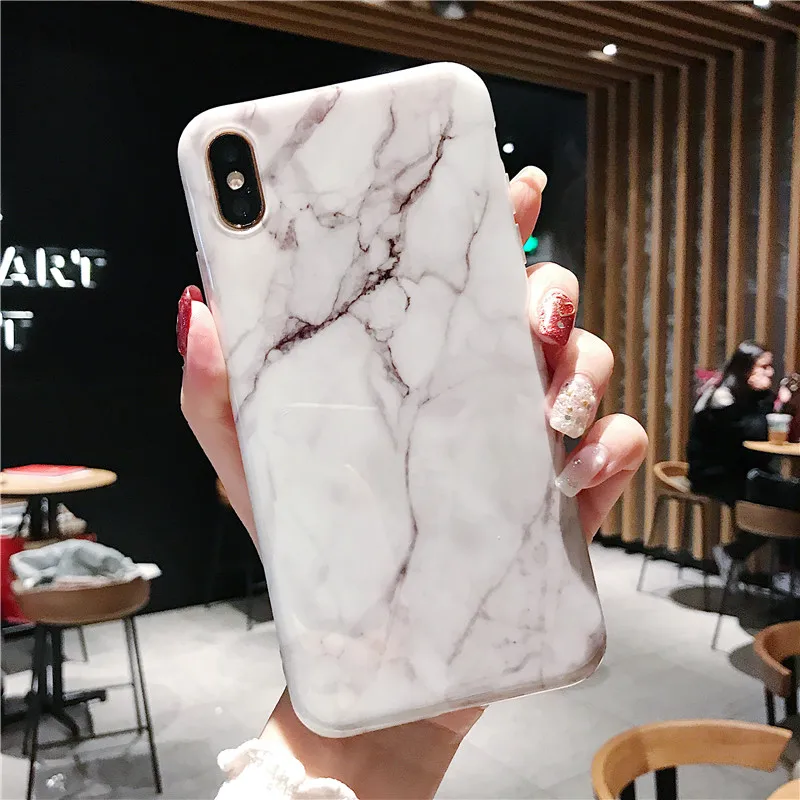 Мраморный чехол для телефона для iphone 7 чехол Роскошный мягкий силиконовый чехол для iphone 6 6s 7 8 Plus X iphone XR XS Max чехол Fundas Capa