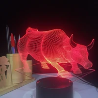 usb bull cow lamp 7 colors changed touch table lamp baby sleeping lamp 3d home decor light desk light 3d lamp creative kids gift