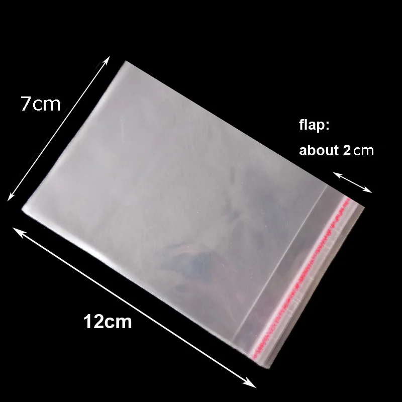 50pcs 7x12cm 50 шт многоразовые пластиковые прозрачные пакеты прозрачные целлофановые самоклеящиеся пластиковые Opp пакеты для хранения подарочные пакеты - Цвет: 50pcs 7x12cm