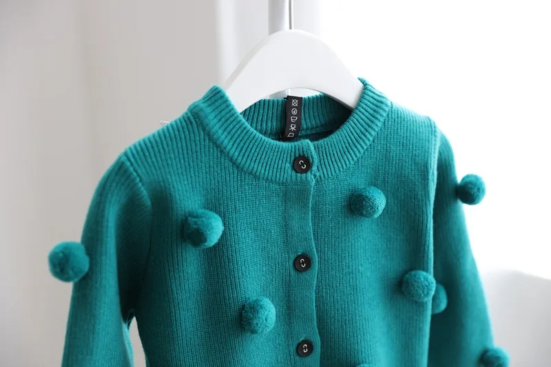 Girls Cardigan Autumn Winter Kids Girls Sweaters Pompom Knitted Toddler Girl Winter Clothes Sweater Coat Girls Outerwear