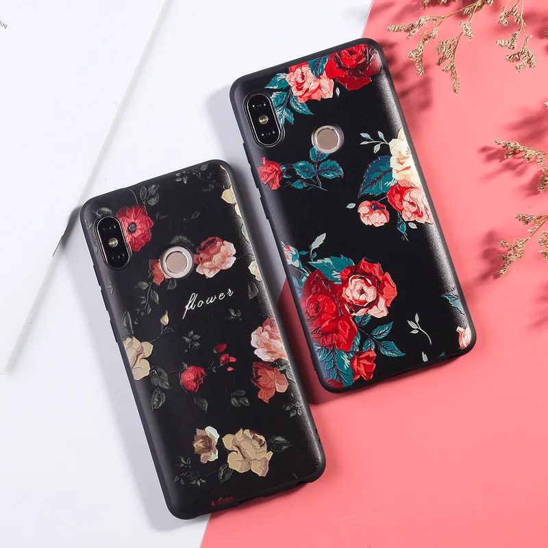 TPU Case For Xiaomi Redmi 7 Note 5 6 Pro 6A Plus 5A 4A 4X S2 Mi 8 9 A2 Lite Soft Silicone Flowers Coque |