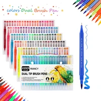 100pcs colors fineliner drawing painting watercolor art marker pens dual tip brush pen school art supplies 121824364872