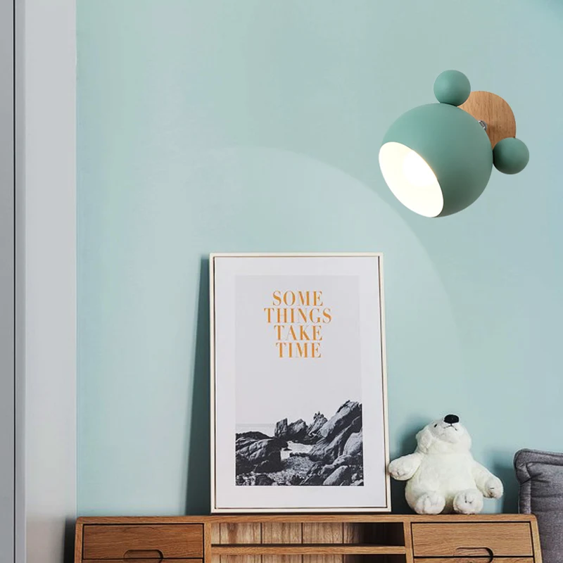 Светодиодный креативный мультяшный скандинавский настенный светильник для