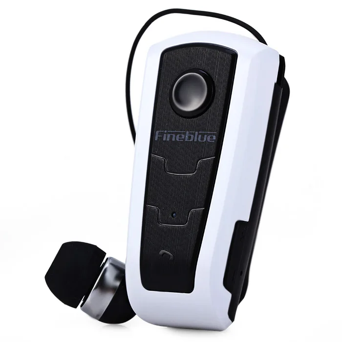 Настоящие Fineblue F910 Беспроводные Bluetooth V4.0 гарнитура громкой связи Мини Портативный вибрирующий оповещение износа вставной наушник для телефона - Цвет: White