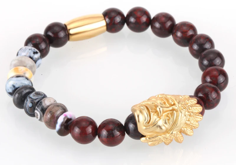 Mcllroy Bracelet Men Bead Sparta Crown 8mm Natural Stone Bracelet Bangle Handmade Man Jewelry Mens Bracelets erkek bileklik