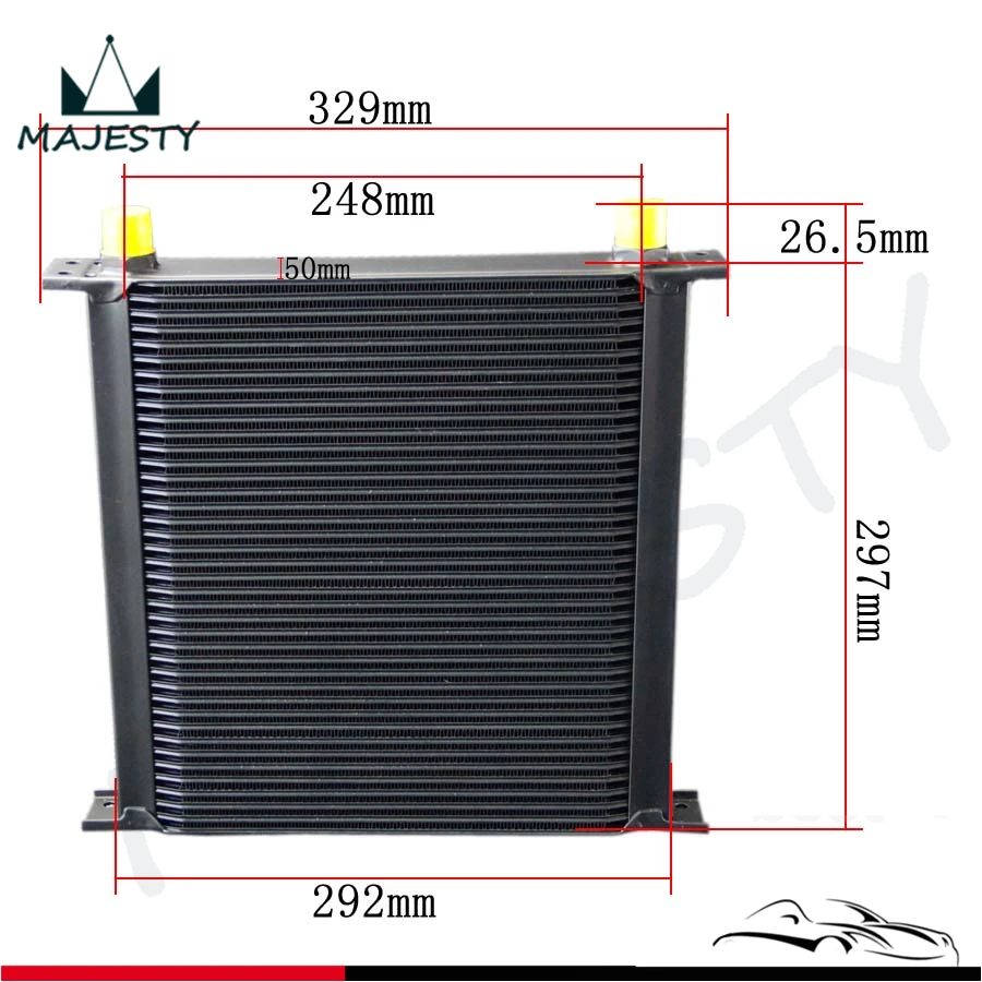 40 рядный Алюминиевый масляный радиатор двигателя и трансмиссии AN10 черный|cooler