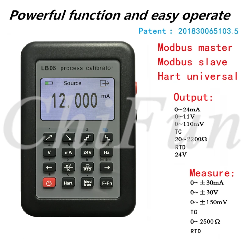 

Precision LB02A Process Calibrator Color LCD with Frequency RTD PT100 Thermocouple mV 0-10V 4-20mA Signal Generator Function
