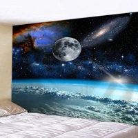 moon in night starry water wall hanging tapestry art deco blanket curtain hanging at home bedroom living room decoration