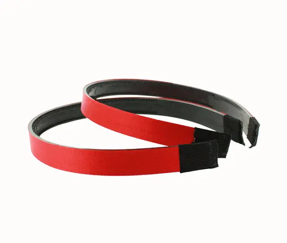 Черная пластиковая повязка на голову с подкладкой из атласной ленты 30 шт. 15 мм