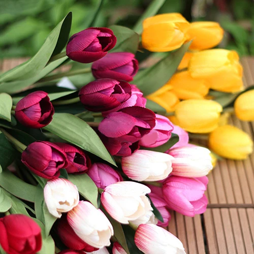 Новый 1 букет 9 голов искусственный шелковые цветы домашний офисный Свадебный