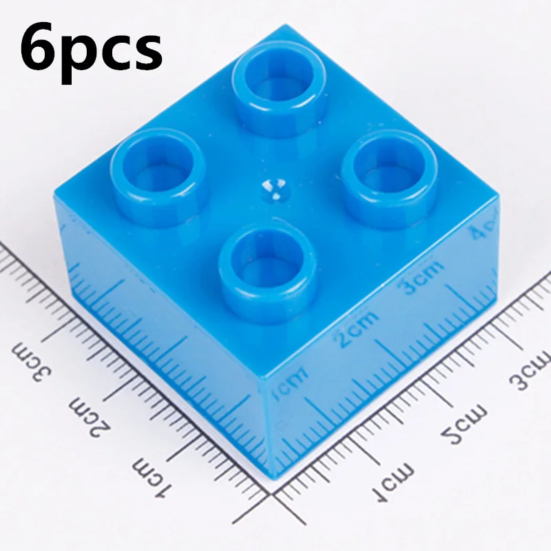 Diy-R501-2x6pcs 6 шт./партия 2X2 толстые Кирпичи Diy Большие размеры строительные блоки запас аксессуары совместимы с дублированные игрушки для детей подарок для детей - Цвет: Diy-R501-2x6pcs