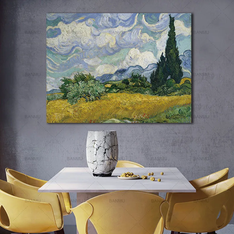 Художественные плакаты настенная Картина на холсте принты дереве и звездах