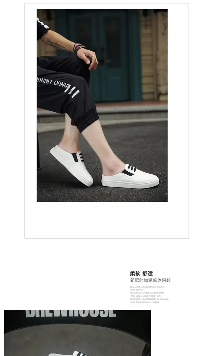 EXCARGO mules; мужские шлепанцы без шнуровки; коллекция года; белые парусиновые кроссовки для мужчин; тапочки с закрытым носком; летние туфли на плоской подошве для мужчин