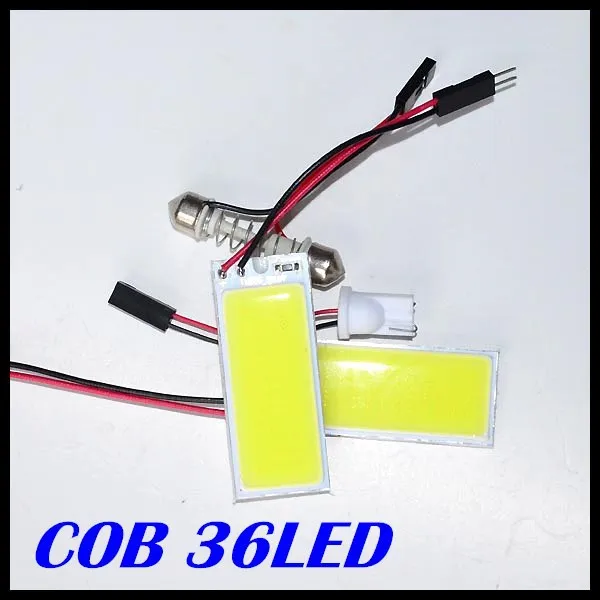 

Car panel light 5w Cob Chip 36led Led Car Interior Light T10 Festoon LED Dome light Adapter 12v Vehicle Panel Free Shipping