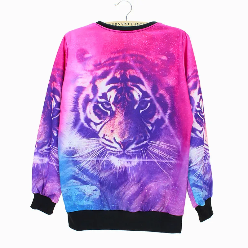 Женская толстовка с принтом тигра Осенний пуловер в американском и Европейском