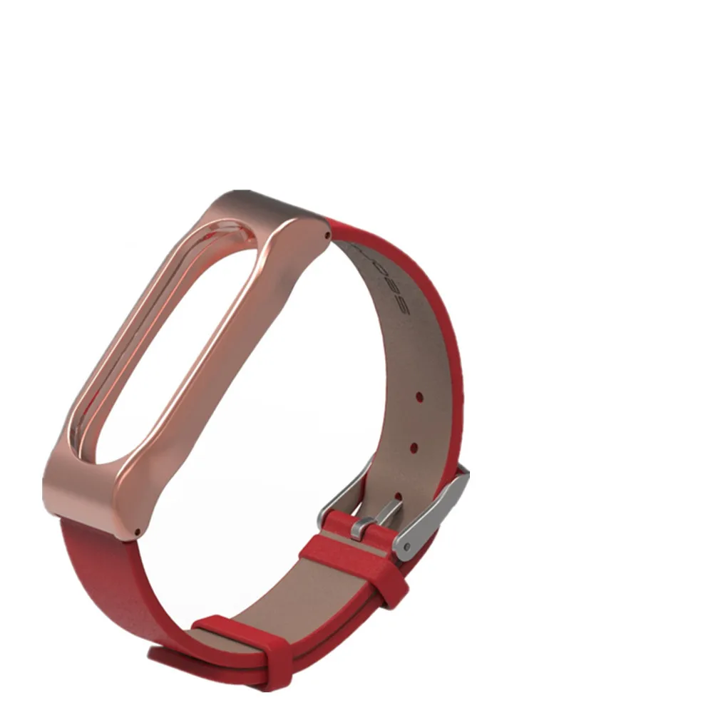 Red Gold 0 Ремешок mi jobs из натуральной кожи для Xiaomi mi Band 2 Смарт-часы Безвинтовой браслет mi band 2 ремешок mi band 2 ремешок безвинтовое запястье - Цвет: Red Gold 0