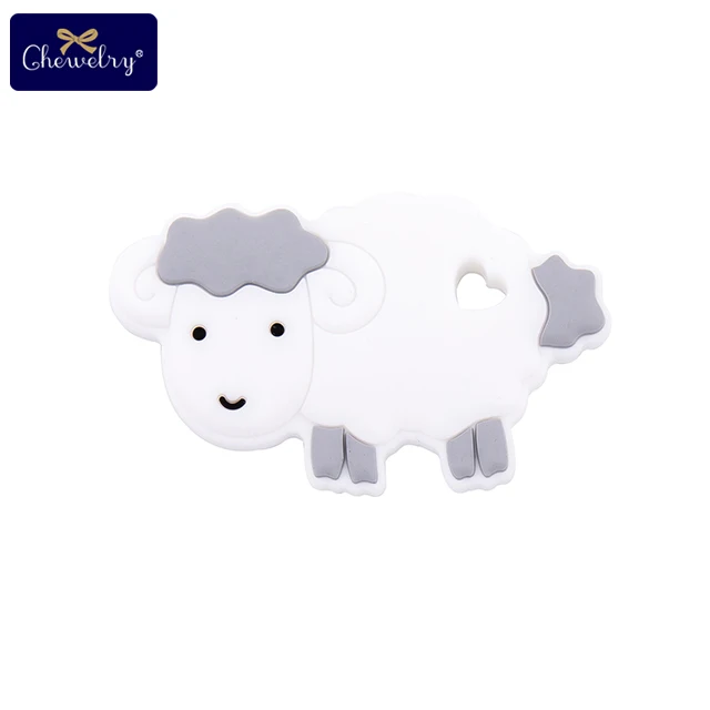10pc Gray Sheep 10 шт., Милый Панда, детский пищевой силиконовый прорезыватель, грызунок, кошка, сделай сам, ожерелье, крошечный стержень, пустышка, цепочка, кулон, товар для детей, игрушка - Цвет: 10pc Gray Sheep