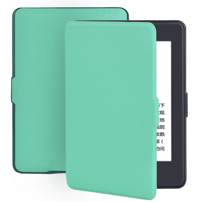 Mint green Чехол для Amazon Kindle Paperwhite 1 2 3 тонкий легкий из искусственной кожи Smart Cover подходит для всех поколения Paperwhite до - Цвет: Mint green