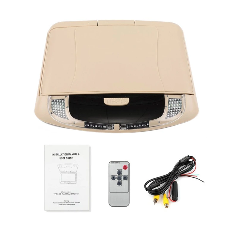 Beige 9 дюймов автомобиля Hd цифровой ЖК-дисплей Дисплей Крыши ЖК Цвет Дисплей флип Экран потолочный светильник светодиодный потолочный светильник Дисплей - Цвет: Beige