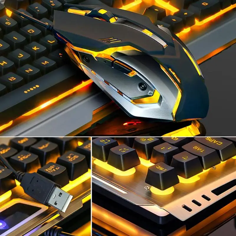 VKTECH игровая механическая клавиатура и мышь с 104 клавишами USB Проводная