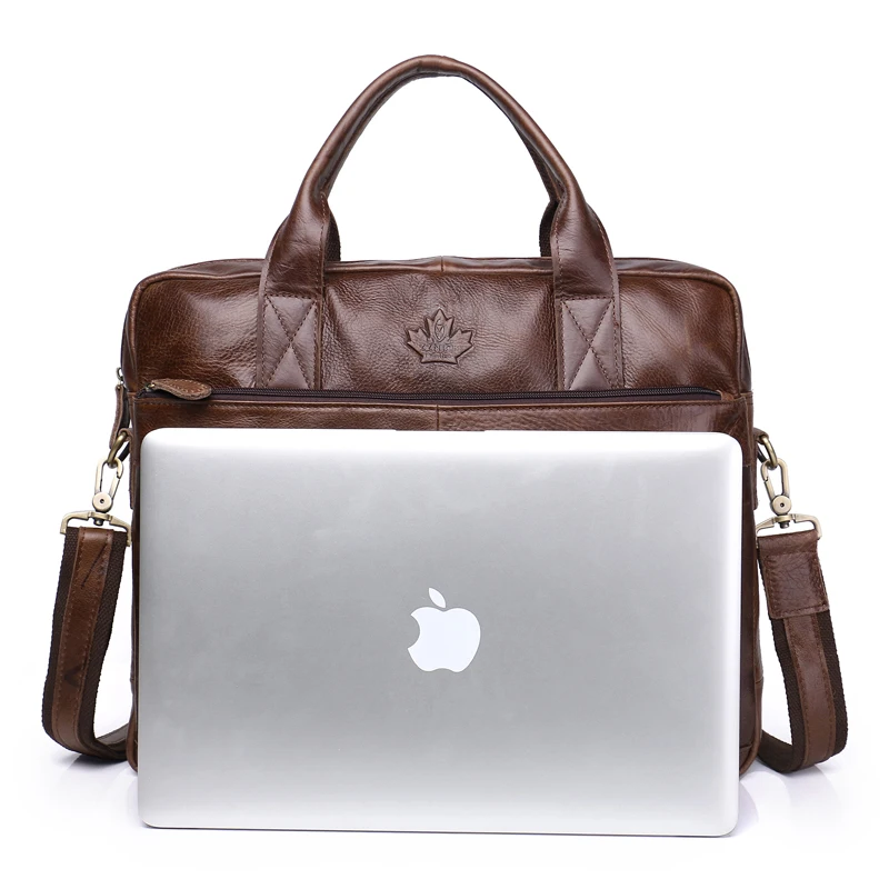 Men's Briefcase Tote Genuine leather men messenger bags travel laptop bag business Leather shoulder laptop bag men bag ZZNICK