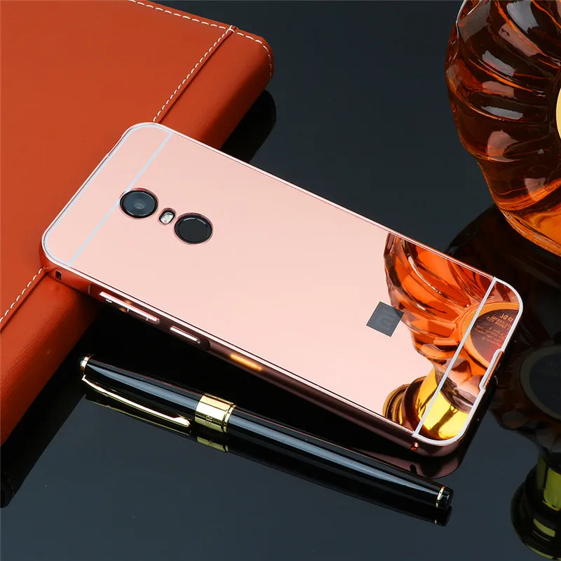 Чехол для Xiaomi Redmi 5 Redmi5 металлический корпус с зеркальной задней крышкой Жесткий