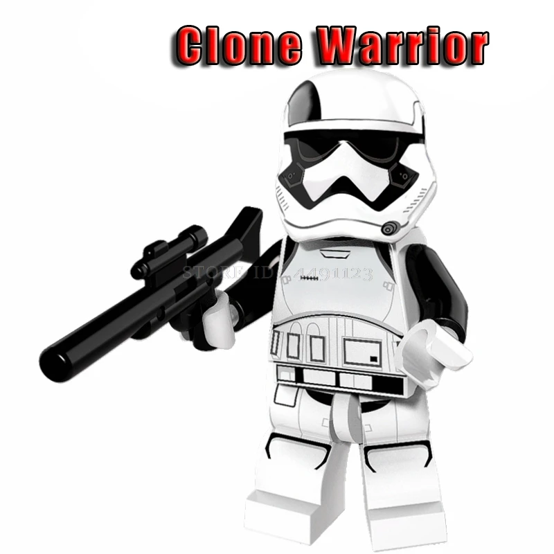 Clone Warrior Игрушки блочные Звездные войны персонаж фильма Рей кьло бен соло люки Скайуокер клон воин джедай Йода Финн BB8 R2D2 блок игрушки Наборы «Звездные войны» - Цвет: Clone Warrior