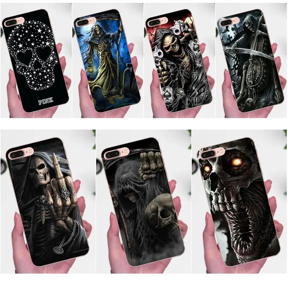 Чехол для Xiaomi Note 3 4 Mi3 Mi4 Mi4C Mi4i Mi5 Mi 5S 5X 6 6X 8 SE A1 Max Mix 2 Grim Reaper Skull Skeleton|Бамперы| |