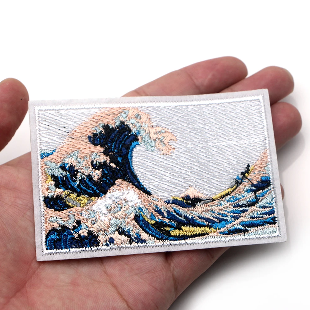 Нашивки с надписью The Great Wave off Kanagawa аксессуары сделай сам для джинсов сумок