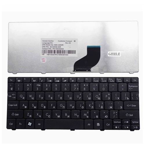Черный GZEELE RU новая клавиатура для ноутбука acer eMachines 350 355 EM350 EM355 D271 замена клавиатуры RU - Цвет: Черный