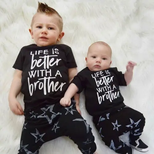 Новинка 2018 брендовые топы с буквенным принтом для маленьких детей хлопковая