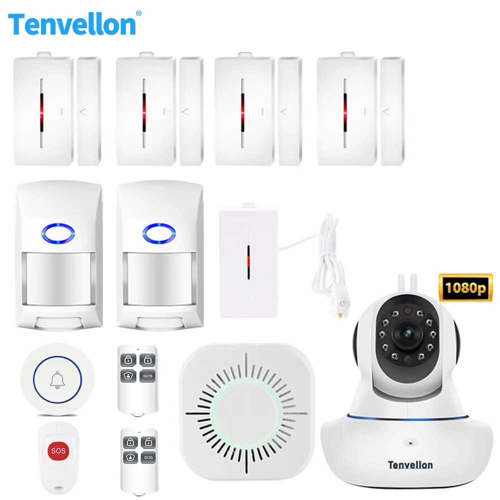 KIT F Сигнализация s безопасность дома Aalarm система 1080 P wifi ip-камера Беспроводная 433 МГц датчик сигнализации Yoosee alarma wifi Каса инфракрасный - Цвет: KIT F