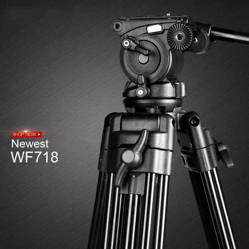 Новый WF718 профессиональный видео штатив DSLR камера треножный Штатив для тяжелых