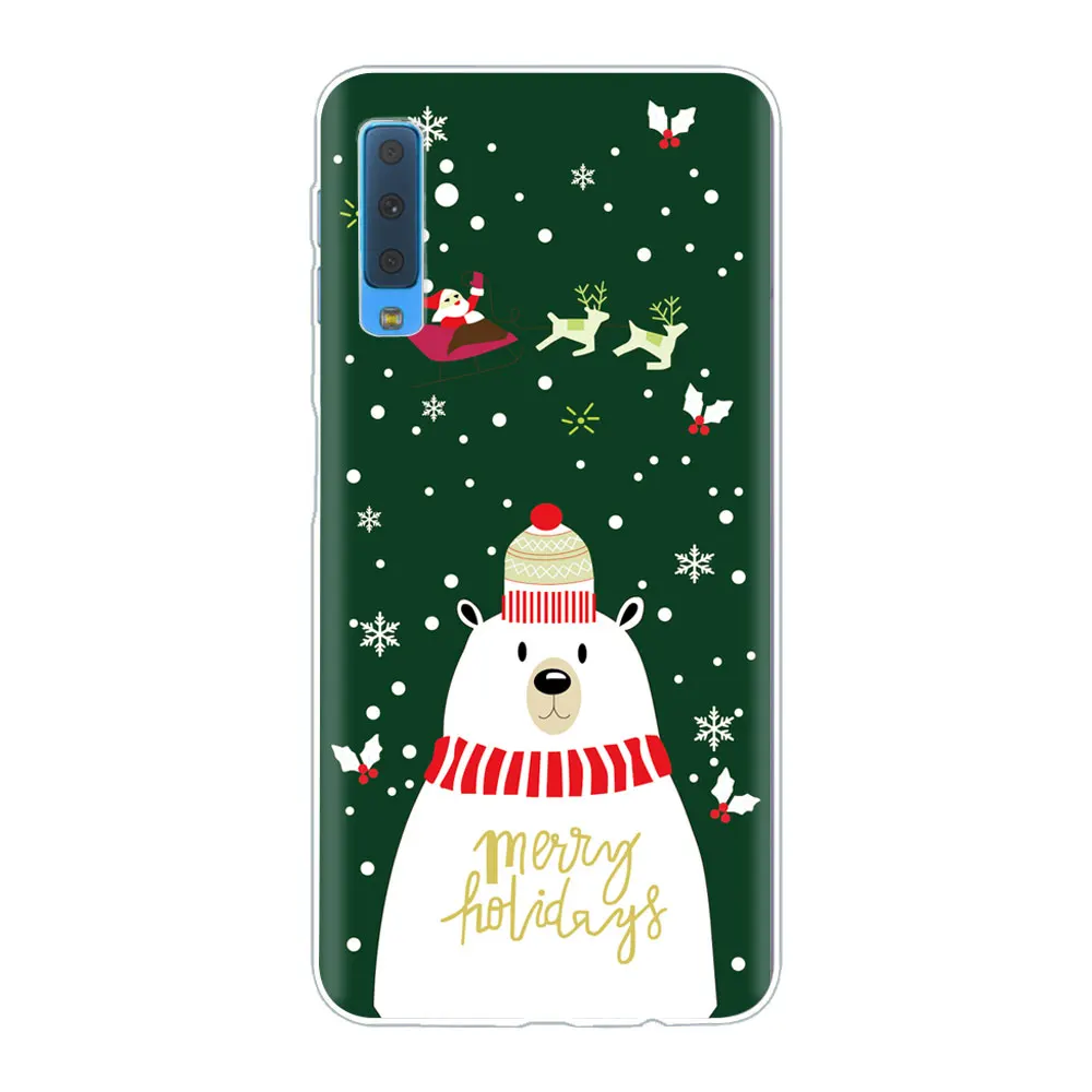 Год Рождество Санта Клаус снеговика и оленя чехол для телефона для samsung S10 S8 S9 плюс A50 A70 A30 S7 M20 S6 A9 ТПУ силиконовый чехол - Цвет: TPU A1539