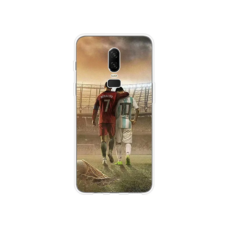 Силиконовый чехол для OnePlus 5 T 6 мягкая крышка C. Ronaldo Месси Неймар Mbappe узорная