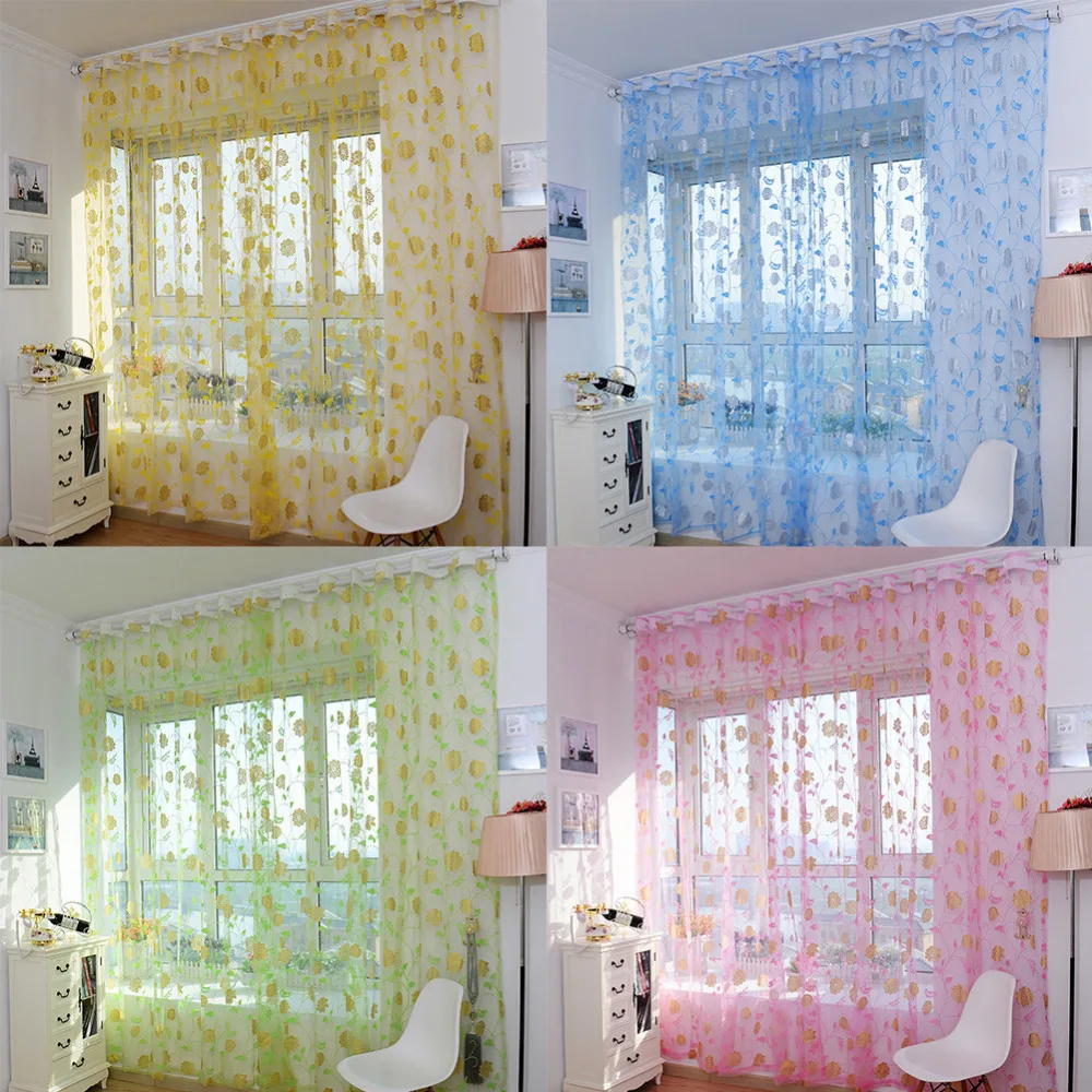Новое поступление 100*200 см красивые разноцветные шторы с цветочным принтом для