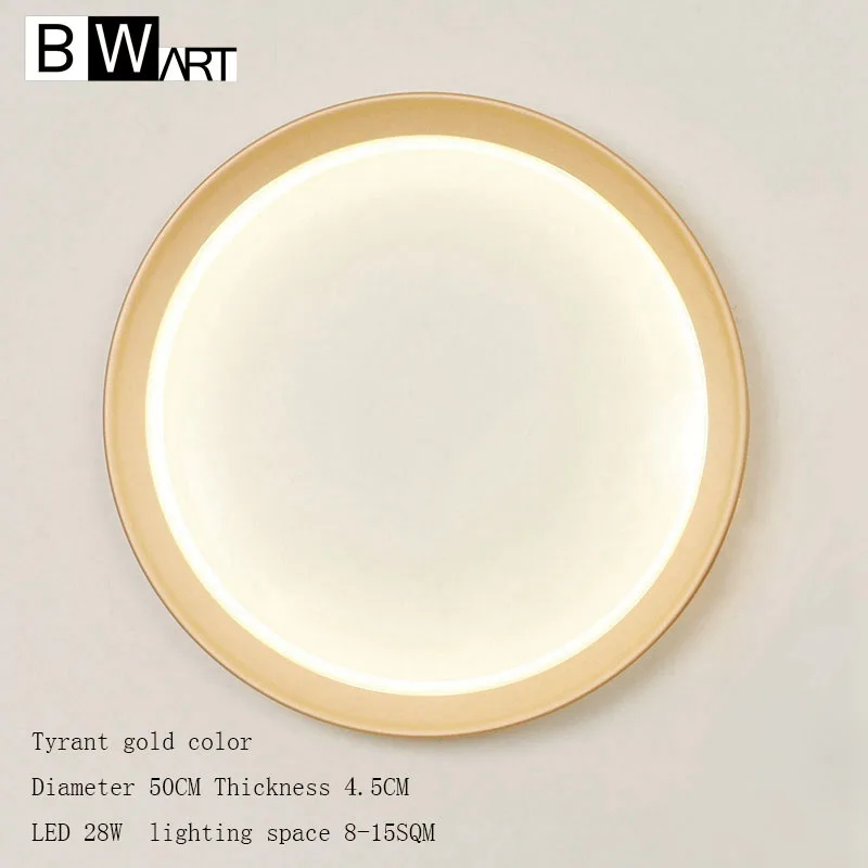 Tyrant gold D50CM BWART, современный светодиодный настенный светильник для гостиной, спальни, детской комнаты, светильник, золотой скраб, алюминиевая круглая настенная лампа - Цвет абажура: Tyrant gold D50CM