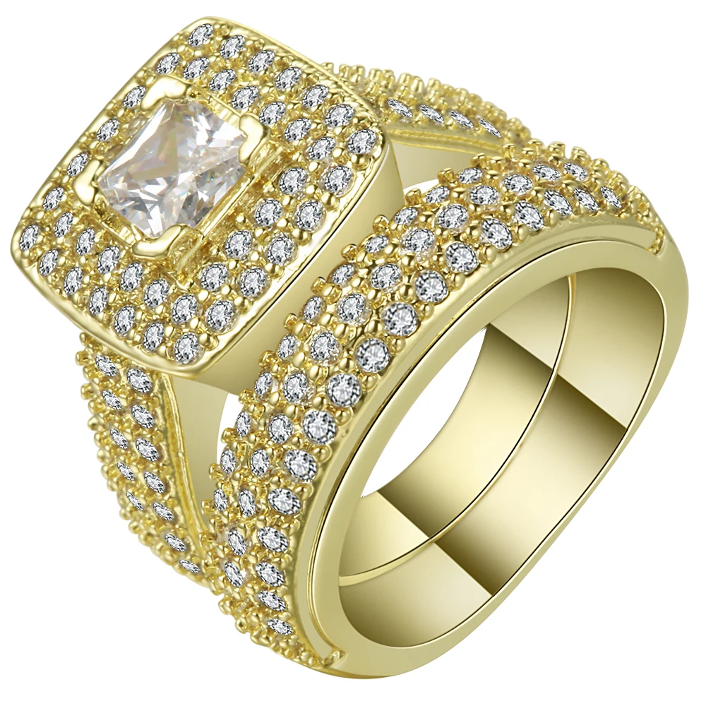 

2019 New AAA Zircon Engagement Rings For Women Gold Silver Color Wedding Ring Female Anel Austrian Crystals Jewelry Top Quality