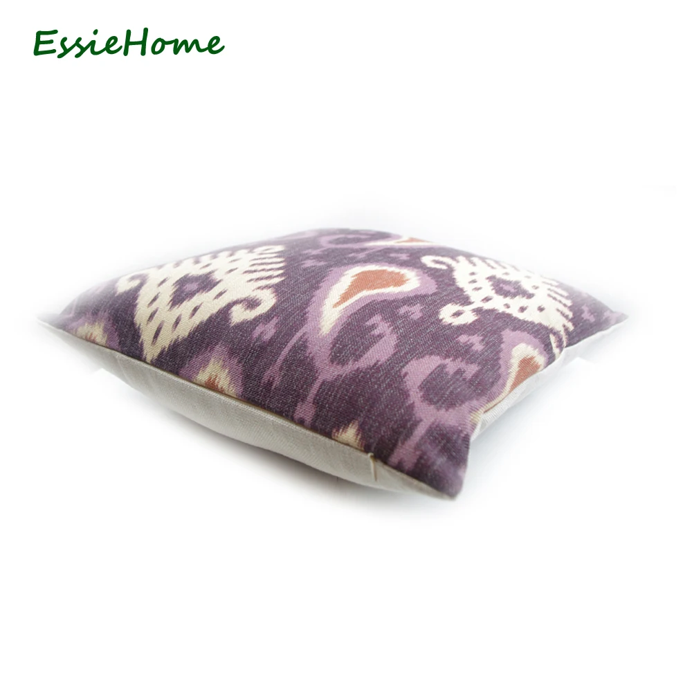 Чехол для подушки ESSIE HOME с фиолетовым узором пейсли ручной принт винтажный Декор