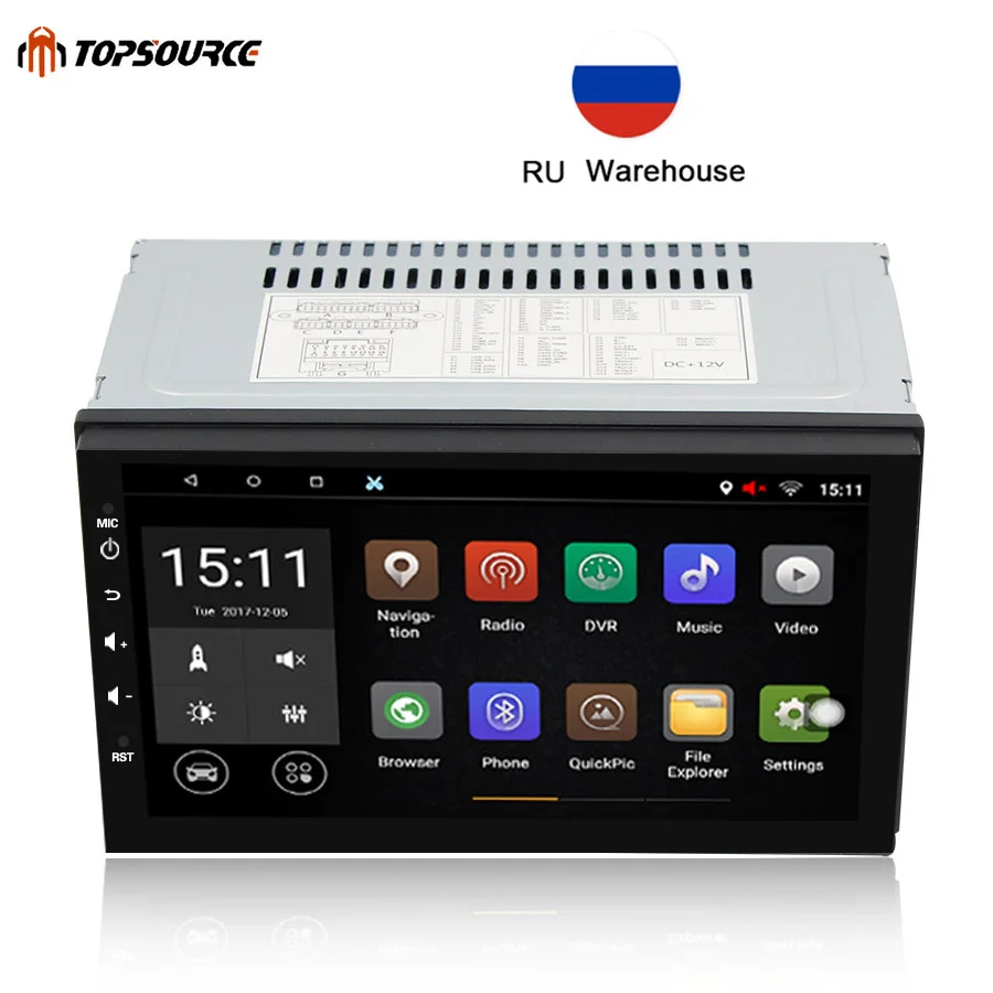 TOPSOURCE " Универсальный 2 din Автомобильный dvd-плеер на основе Android gps+ Wifi+ Bluetooth+ радио+ четырехъядерный 1024*600 экран автомобильный стерео радио 7003