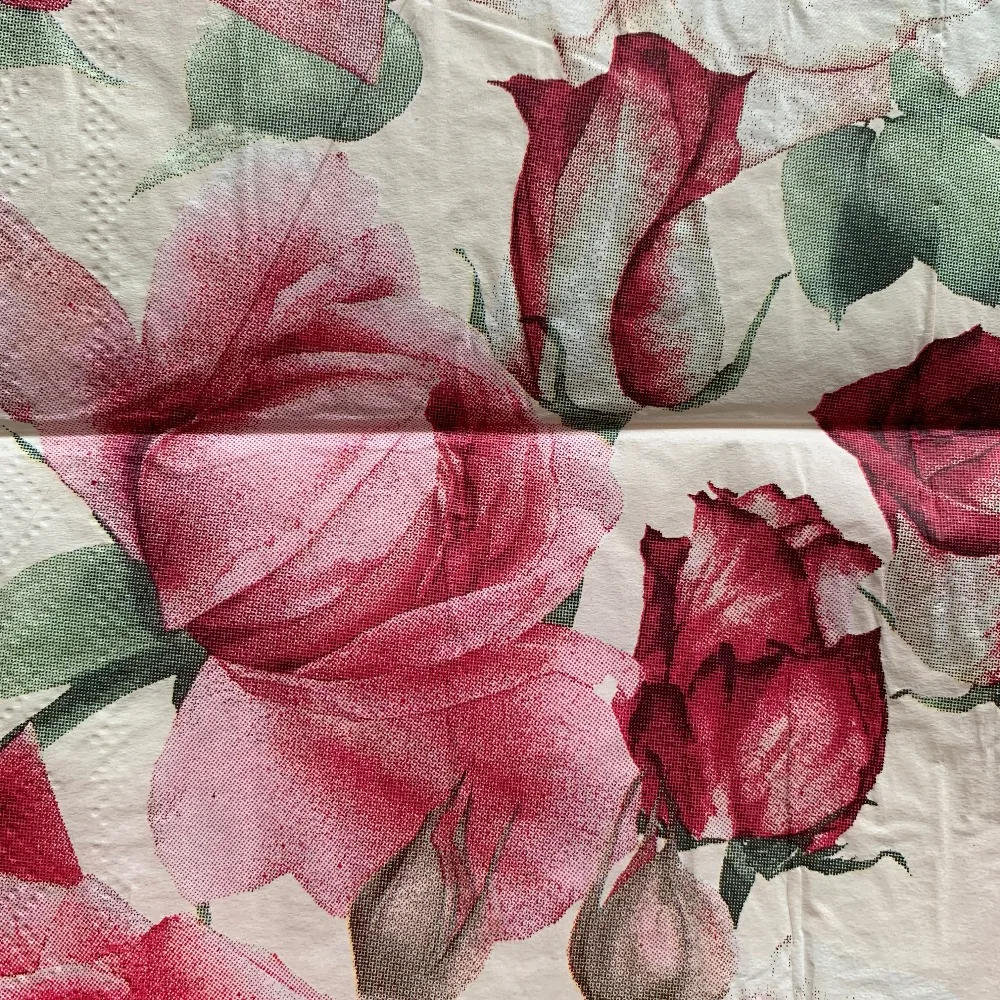 Декоративные бумажные салфетки Элегантные винтажное полотенце розовые красные