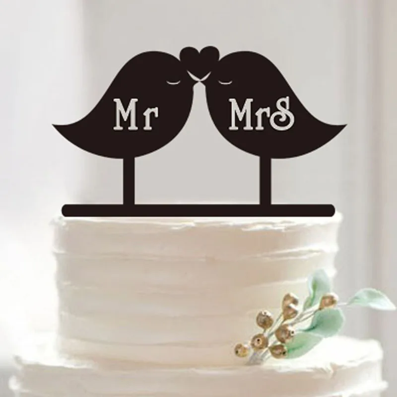 Tronzo 2019 новые акриловые кольца с изображением торта Mr & Mrs милые птицы
