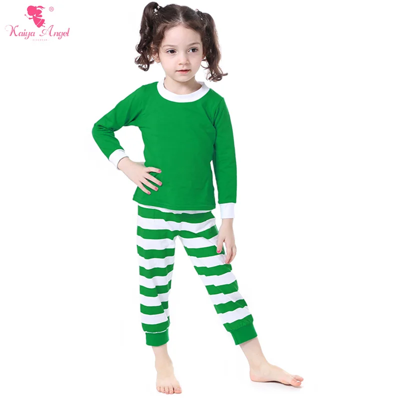 Kaiya Angel/рождественские пижамы изысканные наряды одежда для малышей в зеленую