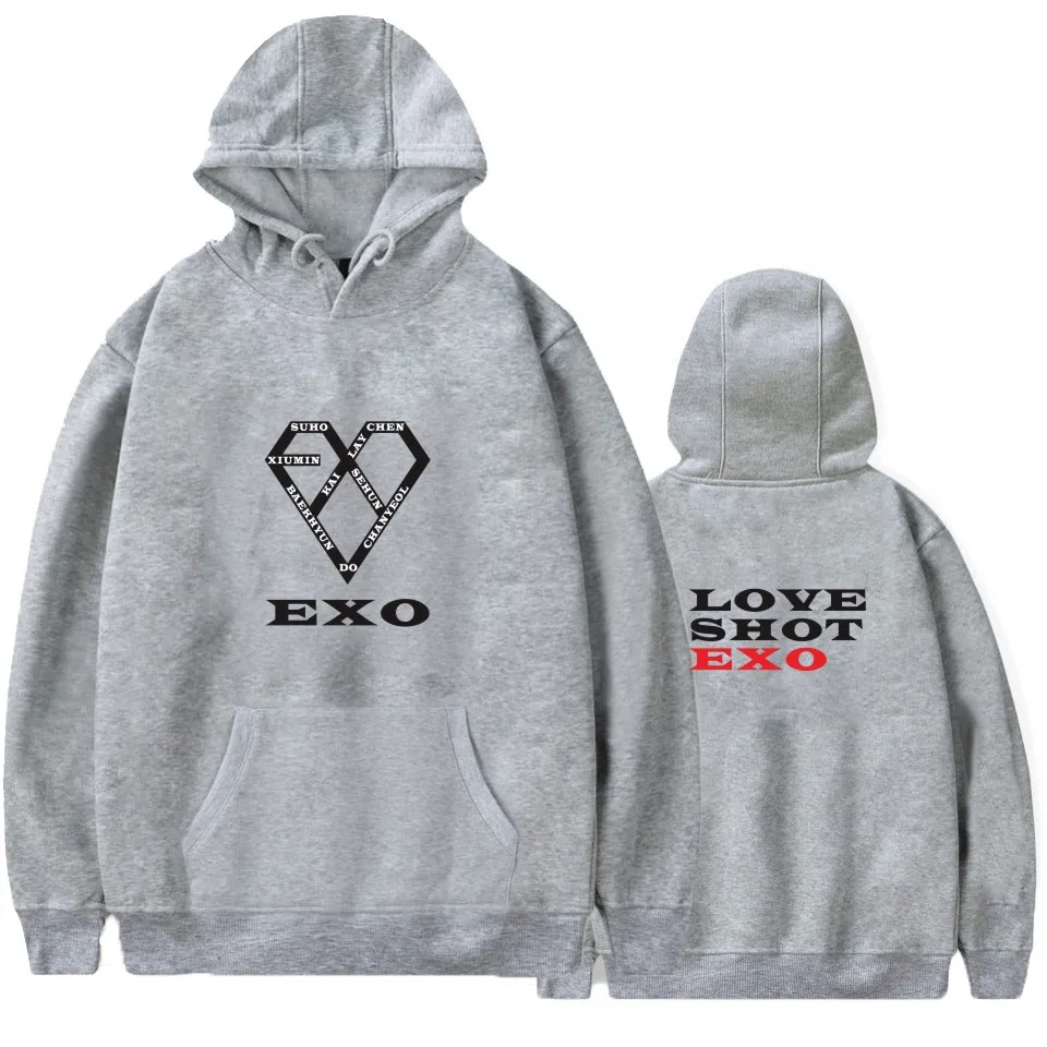 Розовые милые женские толстовки EXO Kpop осенняя Повседневная Уличная одежда в