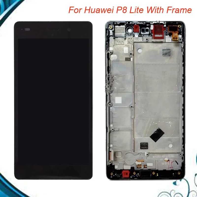Для Huawei P8 Llite ЖК-дисплей + сенсорный экран дигитайзер рамка в сборе Замена