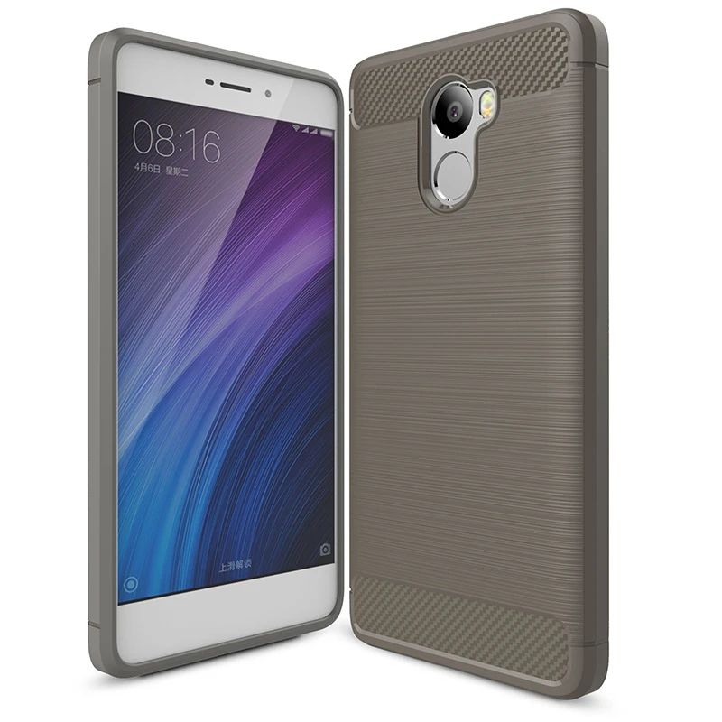 Роскошный чехол из углеродного волокна для Xiaomi Redmi 5 5A 5 Plus 4 Pro 4A 3S Redmi Note 4 3 Pro 4X Xiaomi 6 сотовый телефон противоударный чехол - Цвет: Серый